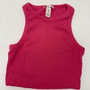 T259- H&M Fuchsia Ribbed Crop Top